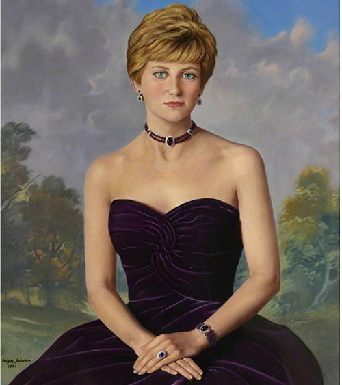 Princess Diana Purple Velvet Gown Portrait