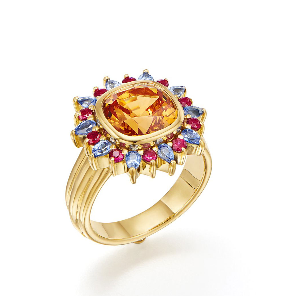 Temple St Clair garnet ruby sapphire ring