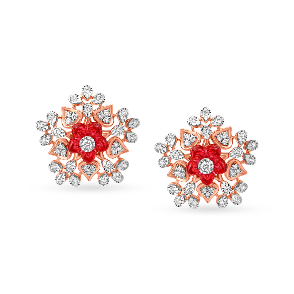 Minimalist diamond earrings