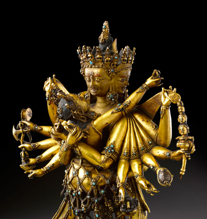 gilt copper alloy figure of Chakrasamvara, bonhams art auction