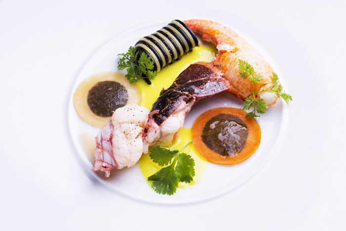 Luxury seafood French cuisine dishes