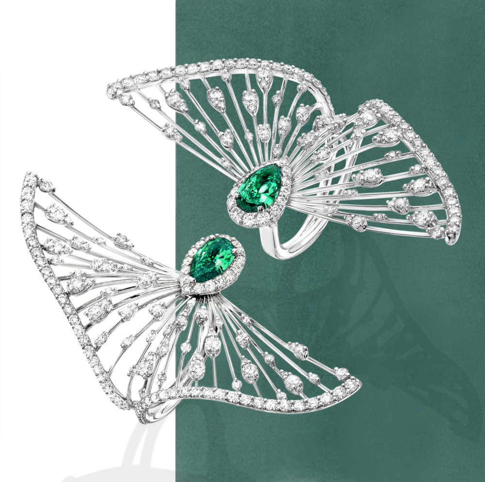 Palmiero emerald rings