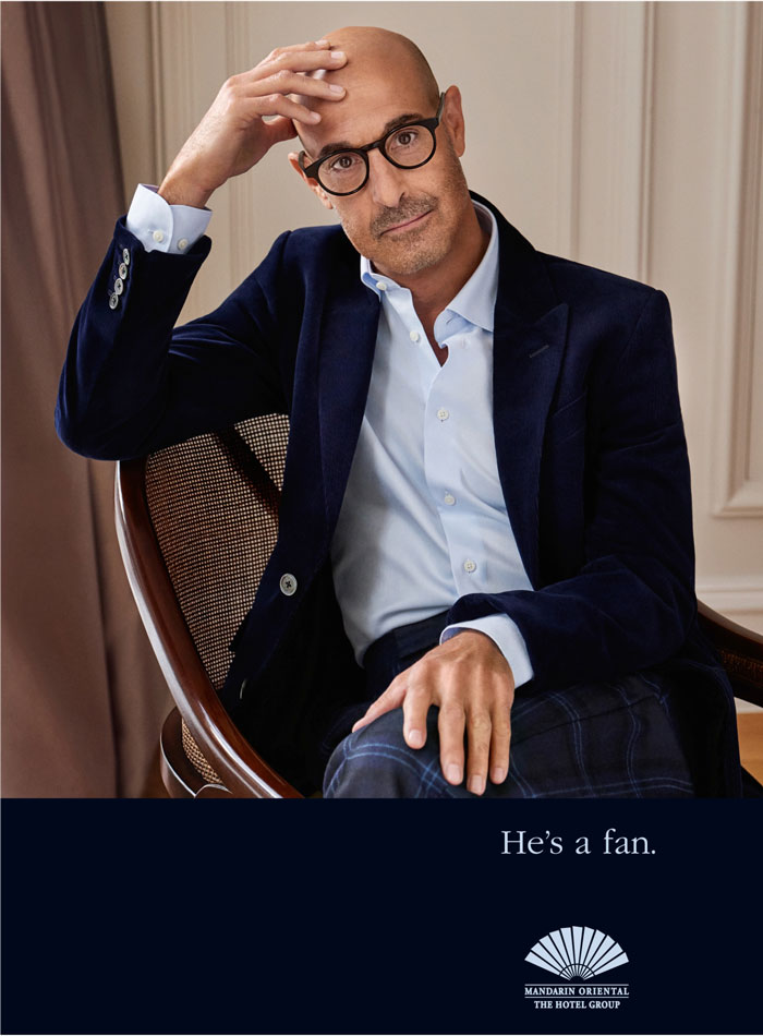 Stanley Tucci for Mandarin Oriental Hotel global ad campaign