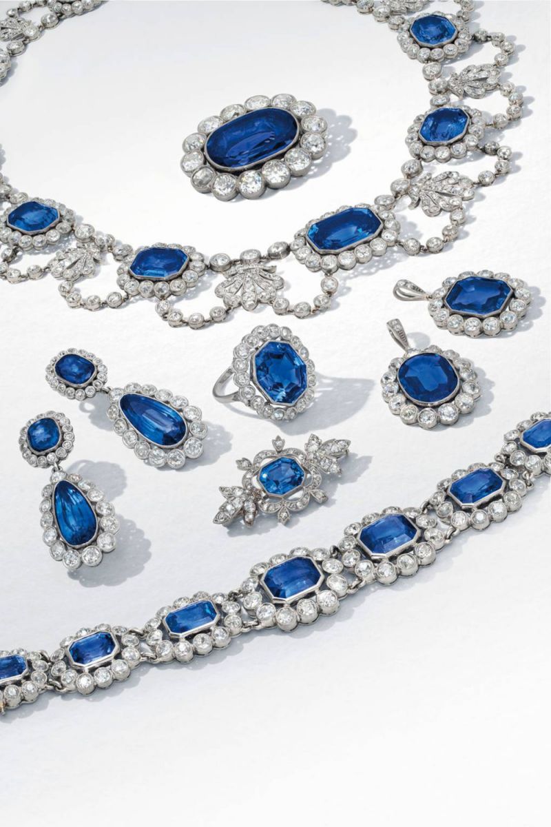 Sapphire suite auction Christies
