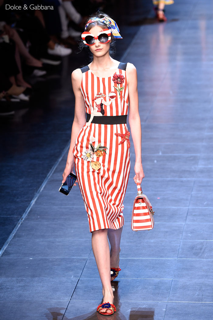 Dolce & Gabbana Spring Summer 2016 stripes fashion trend