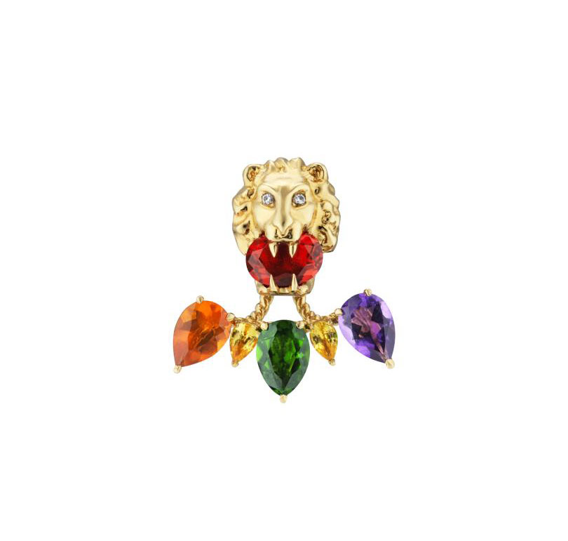 Gucci Lion Head multicolor gems