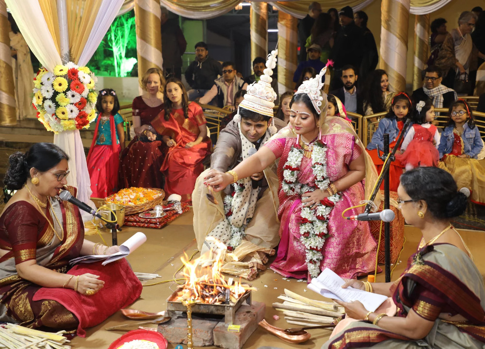 Indian female priestess indian wedding