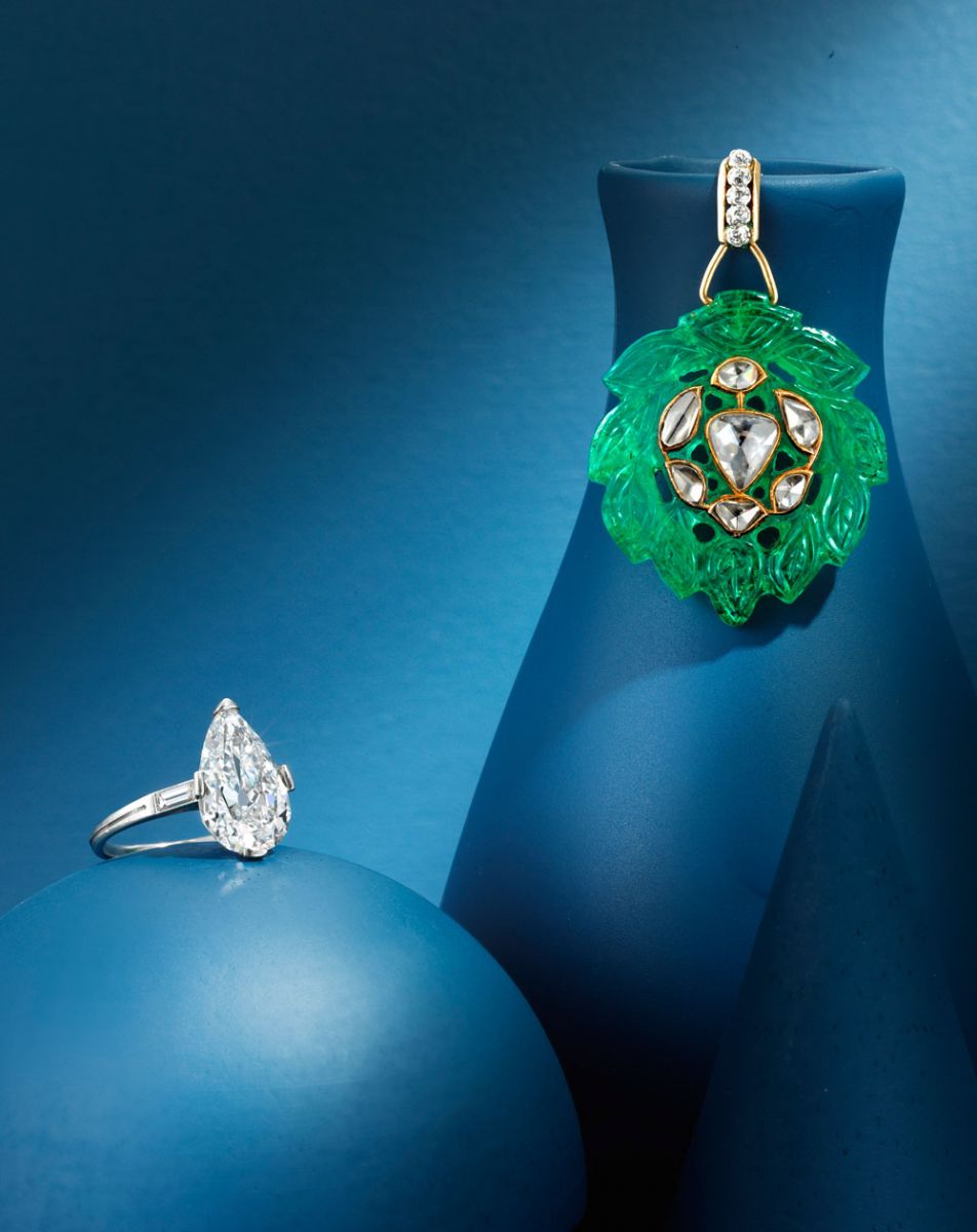 emerald diamond bonhams auction