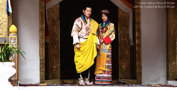 Queen Jetsun Pema of Bhutan with the King of Bhutan
